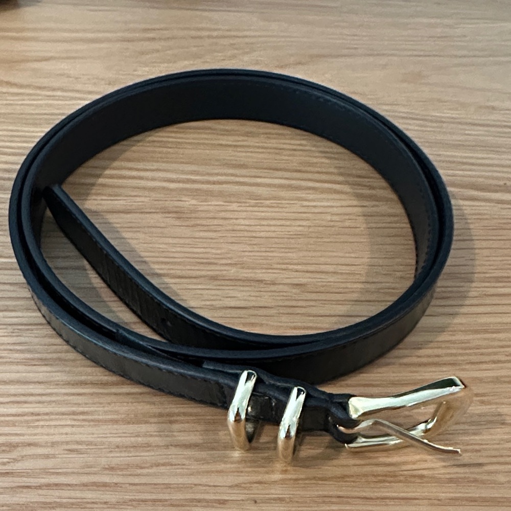Sezane Black Belt with Gold Buckle